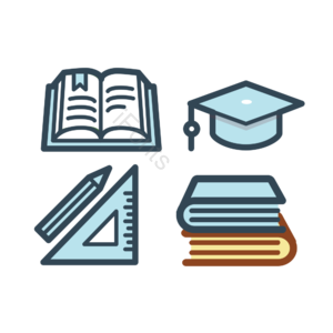 学习用品 书本 学士帽 尺子 矢量元素 免抠素材 图标 学习图标