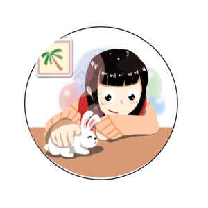暑期 玩耍 小兔子 小女孩 闲暇时光 卡通