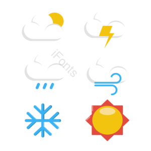 多云转晴 雷阵雨 下雨 雪天 晴天 天气 矢量元素 免抠