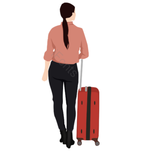 旅行 女孩 五一 游玩 家人 出行 手绘