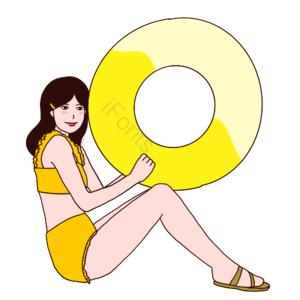 游泳圈 泳衣 泳圈 泳装 游泳 女孩 卡通人物 海边