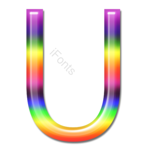 立体 炫彩 字母 彩虹字体 艺术字体 U