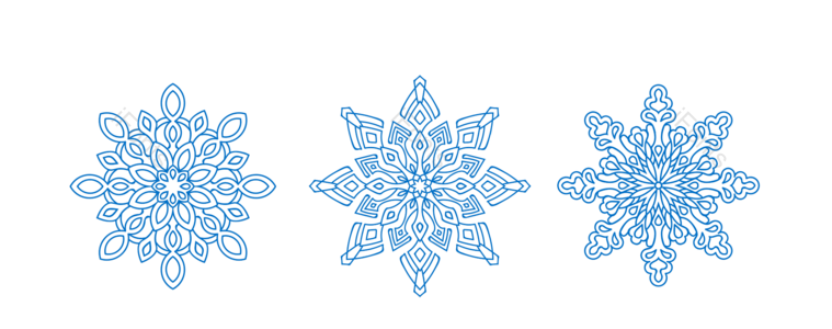 蓝色 异形 雪花 效果 图案 素材