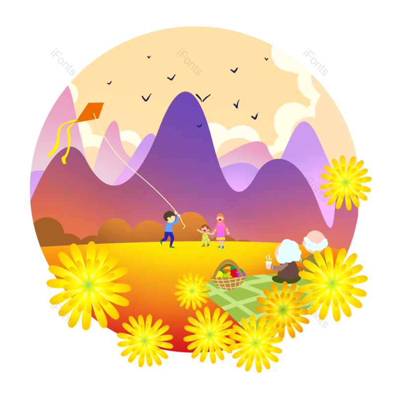 菊花图片,一家人元素,PNG,免抠素材