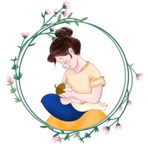 母亲节 怀抱 婴儿 年轻 妈妈 边框 粉色 花朵