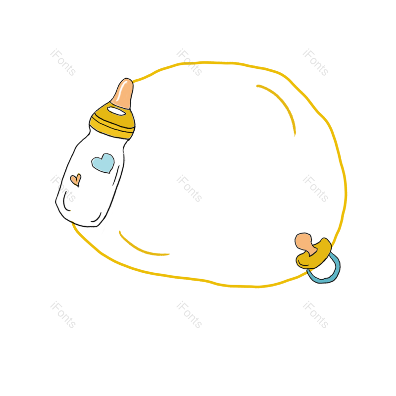 边框图片,奶瓶元素,宝贝PNG,婴儿免抠素材