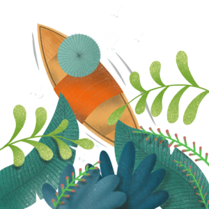 清明游船小雨植物清新