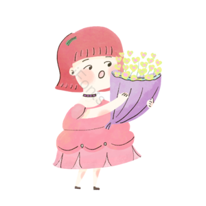 六一 儿童节 可爱 女孩 女生 孩子 鲜花 花束