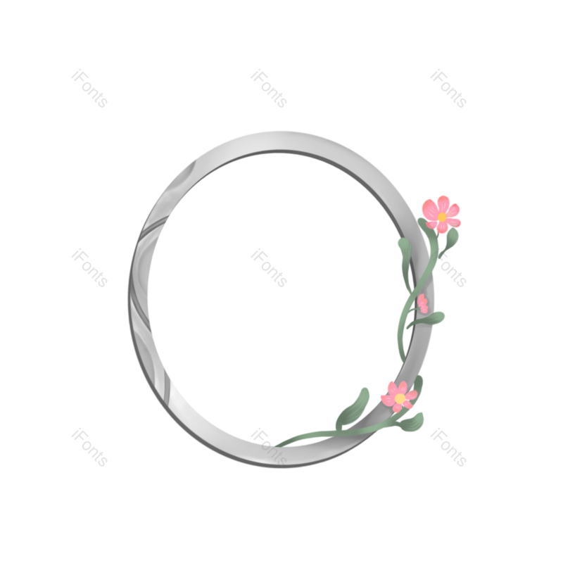 花朵图片,金属元素,装饰元素PNG,圆框免抠素材