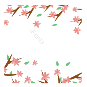 卡通 桃花 树枝 花瓣 春天 装饰 春季 樱花