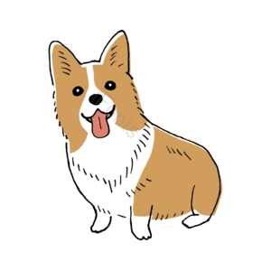 可爱 卡通 插图 狗 dog 犬 免扣 