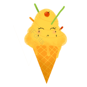 冰淇淋 甜 夏天 插画 psd png