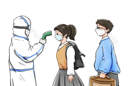 疫情期 量体温 预防 新型肺炎冠状 病毒 测温度 戴口罩 白衣天使
