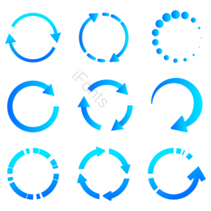 箭头图标 icon 蓝色渐变 箭头 刷新   