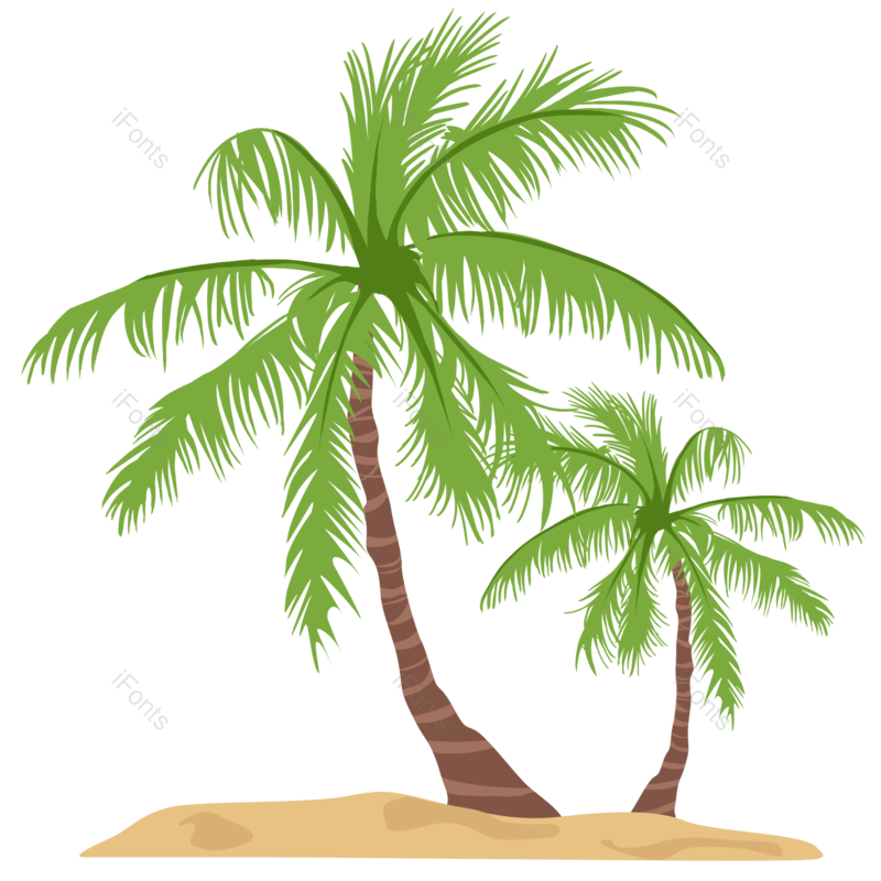 卡通图片,海边元素,夏日PNG,椰子免抠素材