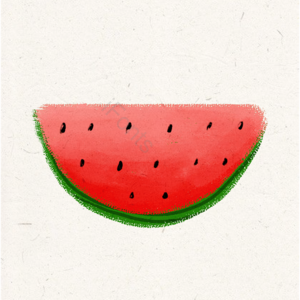 西瓜 夏天 甜 红色 插画 psd png