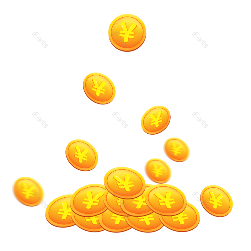 金币图片,符号元素,年货节PNG,圆形免抠素材