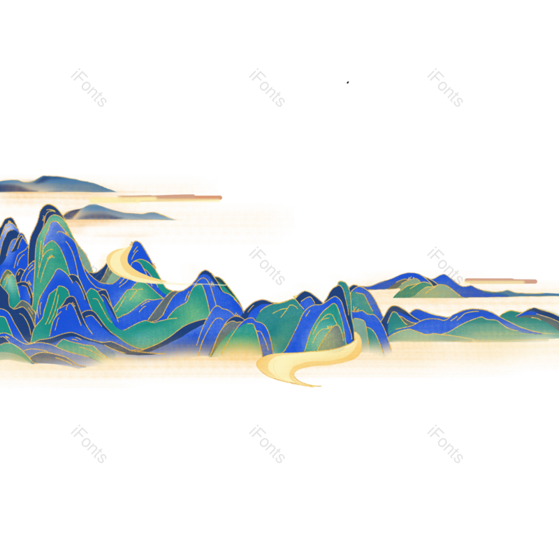 中国风图片,古风元素,山峰PNG,云彩免抠素材