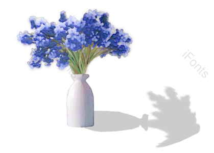 卡通 手绘 节日 紫色 花朵 风信子 女王