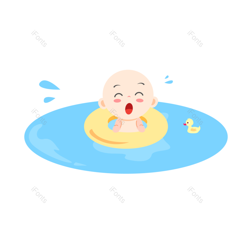 开心图片,游泳元素,宝宝PNG,免抠素材