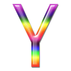 立体 炫彩 字母 彩虹字体 艺术字体 Y