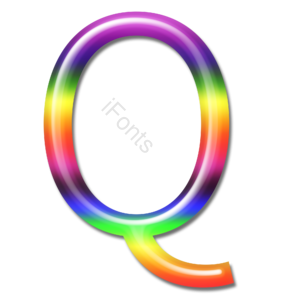 立体 炫彩 字母 彩虹字体 艺术字体 Q 
