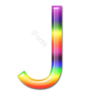 立体 炫彩 字母 彩虹字体 艺术字体 J 