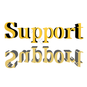 金色 金属字 support 支持 赞同 英文