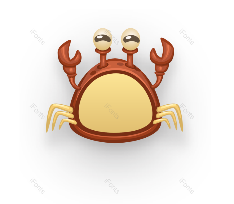 动画图片,螃蟹元素,平面PNG,海鲜免抠素材