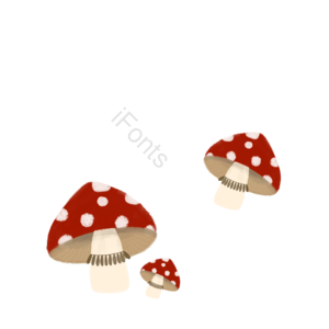 插画点点蘑菇红色小清新