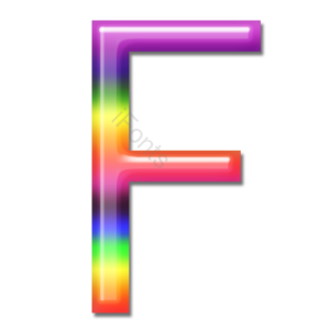 立体 炫彩 字母 彩虹字体 艺术字体 F 
