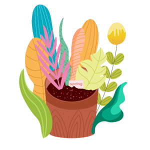 春分 植物 装饰 盆栽 手绘 插画 花盆