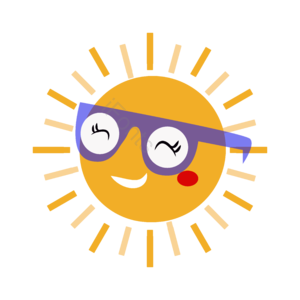 手绘 小暑 戴眼镜的拟人化太阳 太阳元素设计 拟人化太阳 夏天 立夏