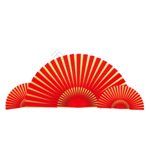 电商 扇形 红色 双十一 双十二 海报装饰