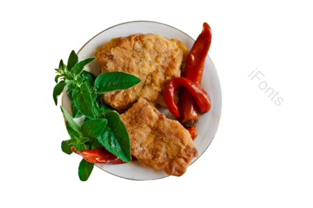 菜品 饮食 摆盘 油炸 鱼块 辣椒