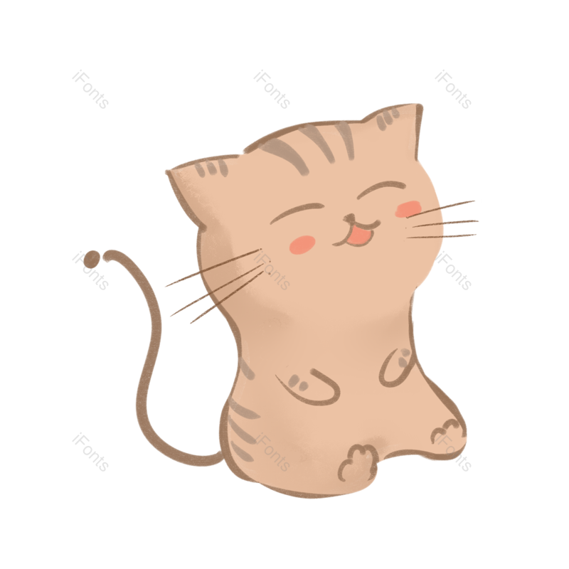 卡通图片,猫咪元素,手绘风PNG,可爱免抠素材