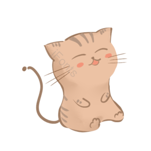 卡通 手绘风 可爱 橘色 猫咪 坐姿