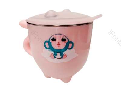 粉色茶杯 可爱少女粉 卡通杯子 婴幼儿水杯 儿童喝水杯 实物