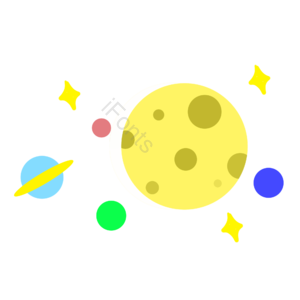 星星 星球 太空 简约 手绘 卡通