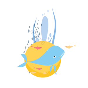 蓝色 黄色 大海 海洋 深海 动物 鲸鱼 海草