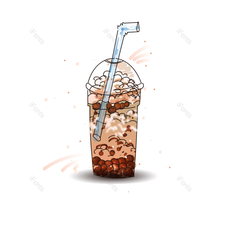 装饰图片,素材元素,奶茶PNG,手绘免抠素材