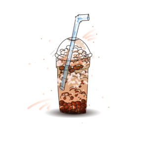 手绘 矢量 奶茶 脏脏茶 装饰 素材