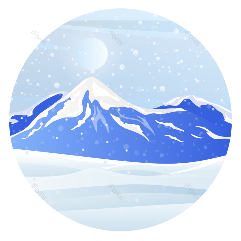 雪山图片,冬天元素,PNG,免抠素材