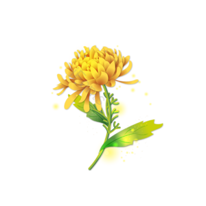 单支 金色 菊花 矢量 元素 素材 