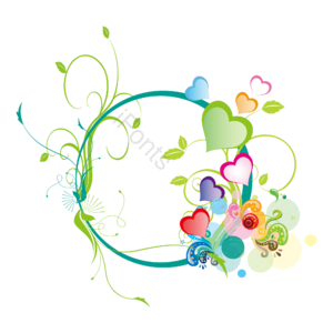 边框 绿色 花草  小清新 矢量图 圆形框