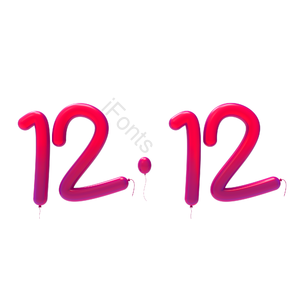 12.12 双12 双十二 购物节 彩色 字体