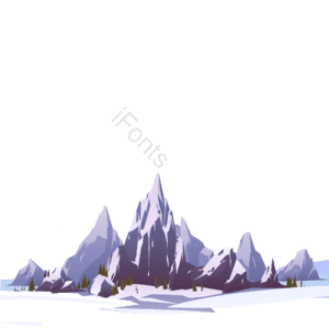 中国传统二十四节气 立冬 冬天 雪山 山峰 场景 设计元素