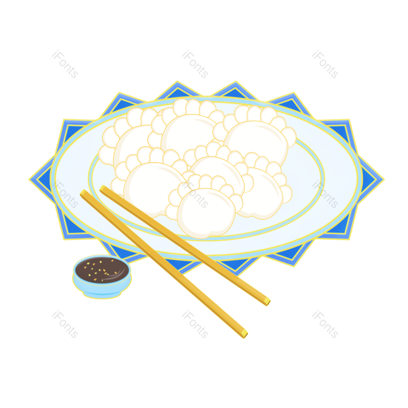 饺子图片,吃饺子元素,手绘PNG,冬天免抠素材