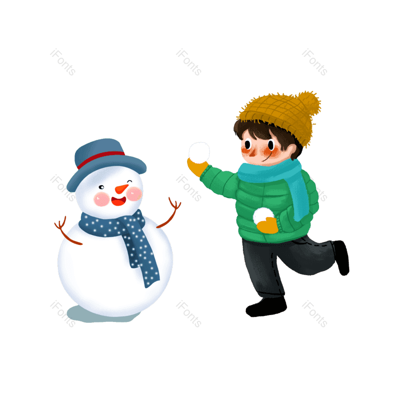 设计元素图片,立冬元素,雪人PNG,冬天免抠素材