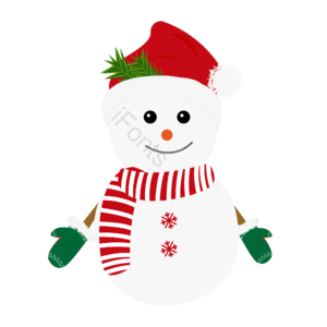 手绘 圣诞节 带着圣诞帽的雪人 雪人元素设计 雪人 圣诞帽